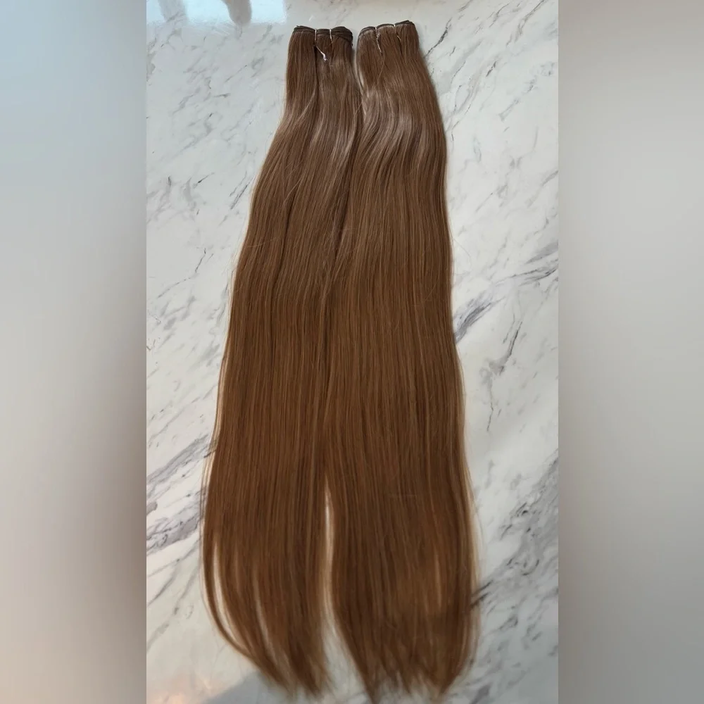 28” Honey Blonde Human Hair Imitation Weft Extensions – Long Straight
